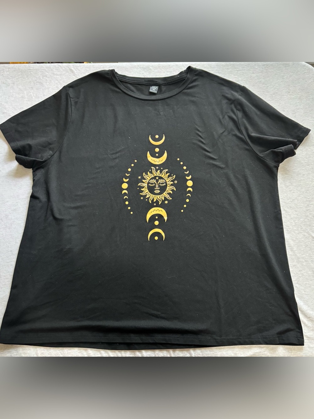 SHEIN Curve 2XL Black Celestial Sun Moon Whimsigoth Witchy T-Shirt